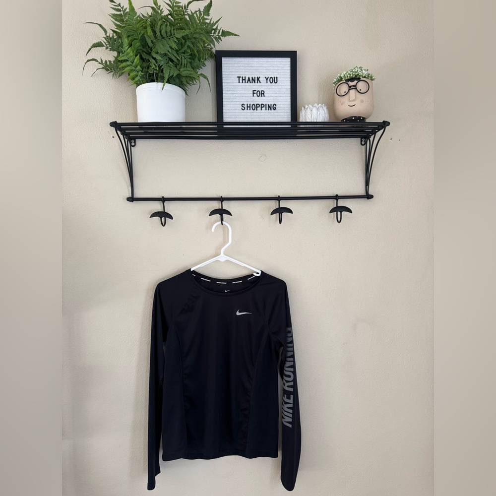 Nike Black Long Sleeve Top with Logo